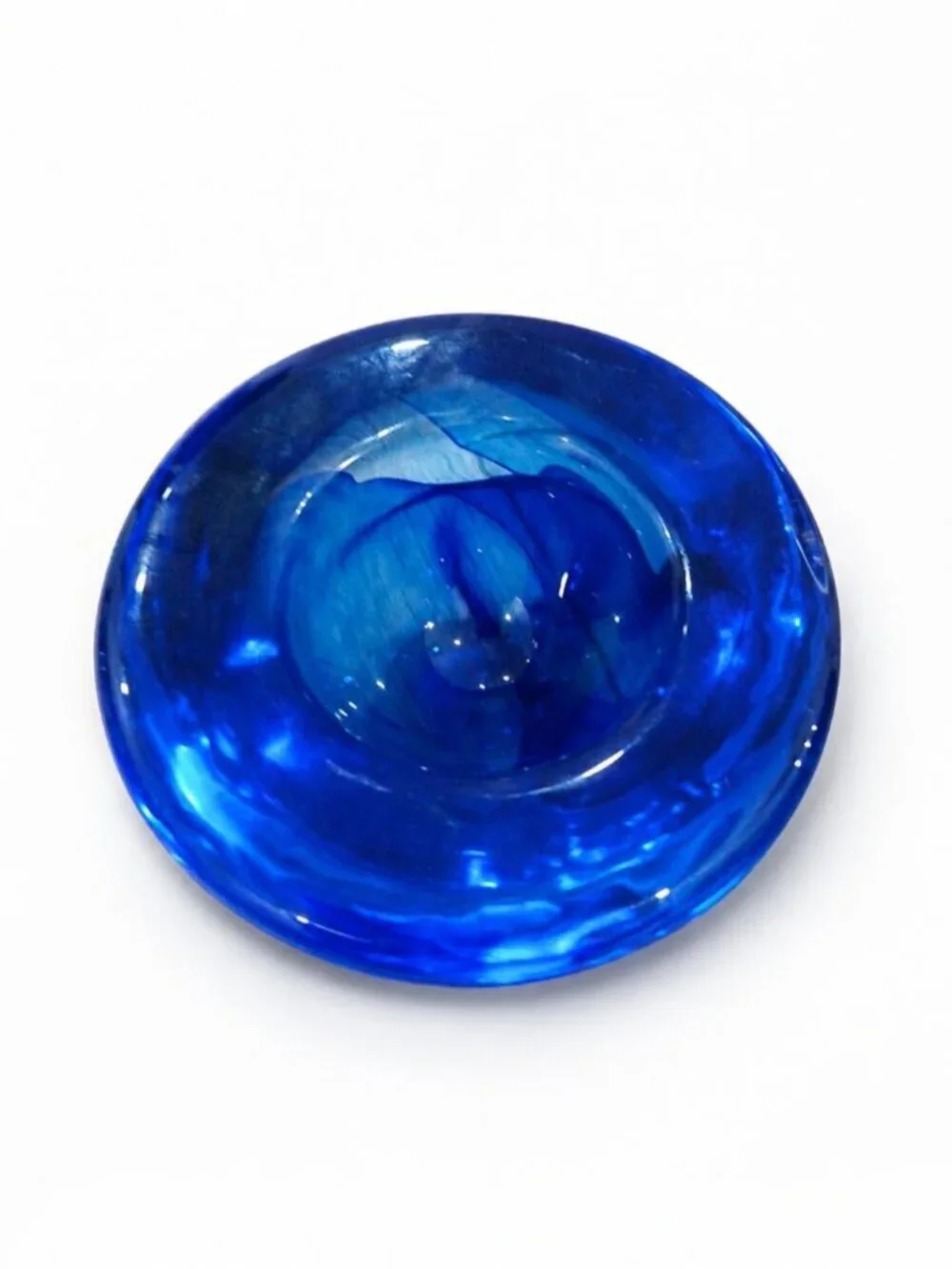 Kosta Boda Atoll Cobalt Blue Art Glass Votive Candle Holder Anna Ehrner Sweden